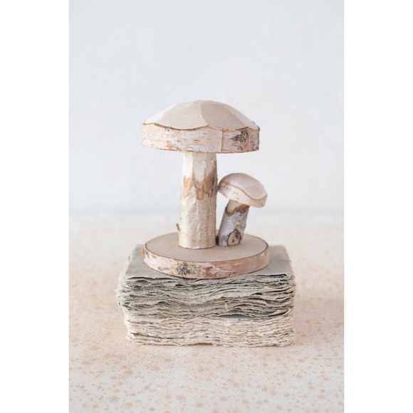 Terrain -Hand Carved Oak Wood Mushrooms - Picture 3 of 5